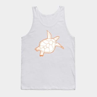 Orange swimming turtle Tank Top